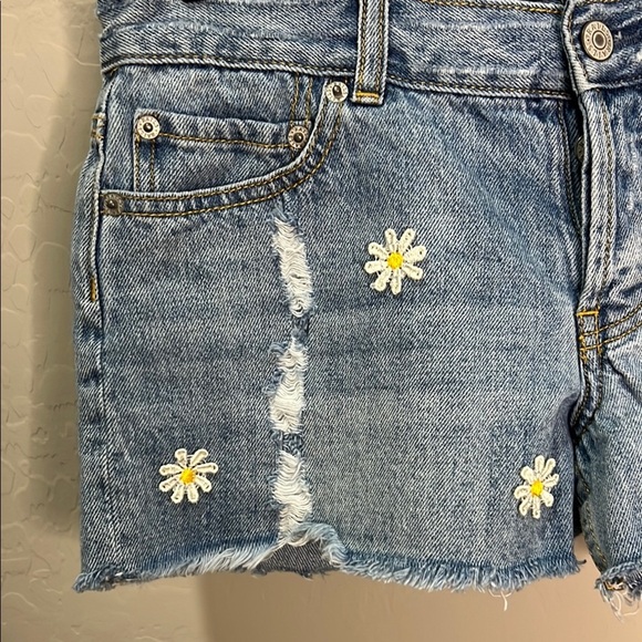 Rails Shorts Jean Jesse Daisy Vintage Distressed  Embroidery Fray Edge Button - Picture 2 of 13